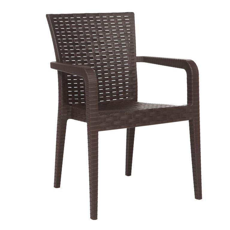 Poltrona Rattan XL Impilabile Marrone Albert 57x58x87 cm Poltrona Rattan XL Impilabile Marrone Albert 57x58x87 cm