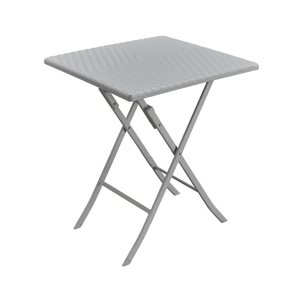 Tavolo Pieghevole Piano quadrato Effetto Rattan Rak misura 62x62x73h cm bianco Tavolo Pieghevole Piano quadrato Effetto Rattan Rak misura 62x62x73h cm bianco