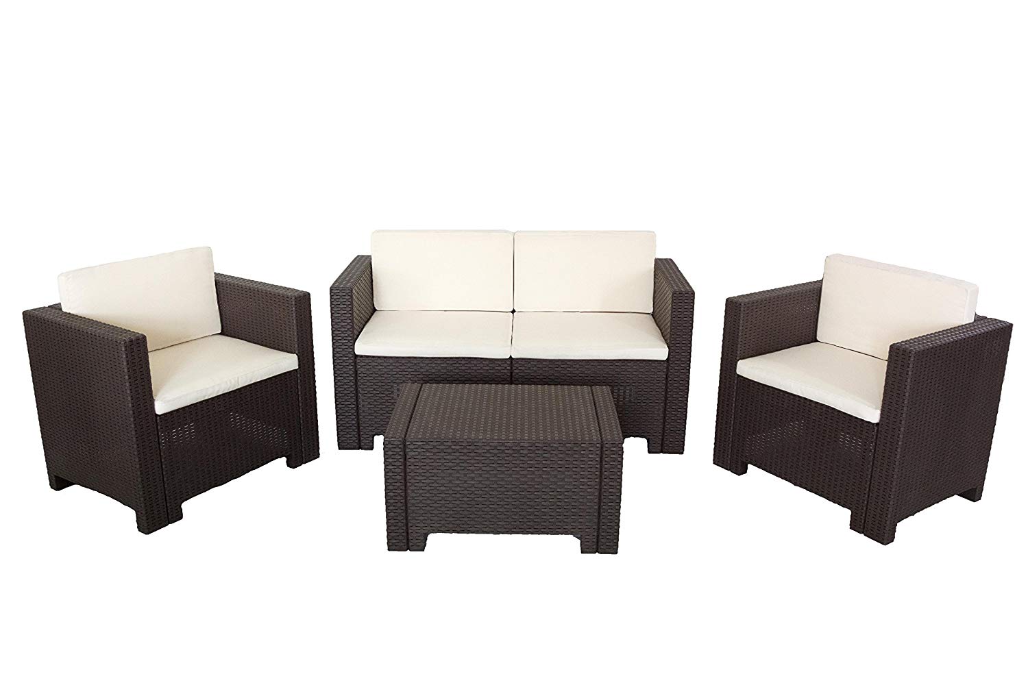 Bica 9017.4 Set Salottino in resina antracite mod. Colorado 4 Posti 119x64x57 cm Bica 9017.4 Set Salottino in resina antracite mod. Colorado 4 Posti 119x64x57 cm