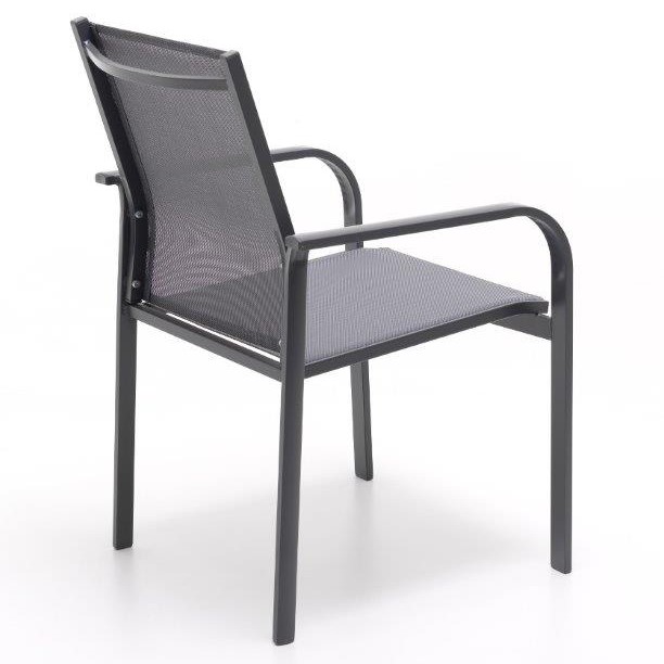 Poltrona alluminio mod. Lagos impilabile textilene imobottito M0972-38 antracite Poltrona alluminio mod. Lagos impilabile textilene imobottito M0972-38 antracite