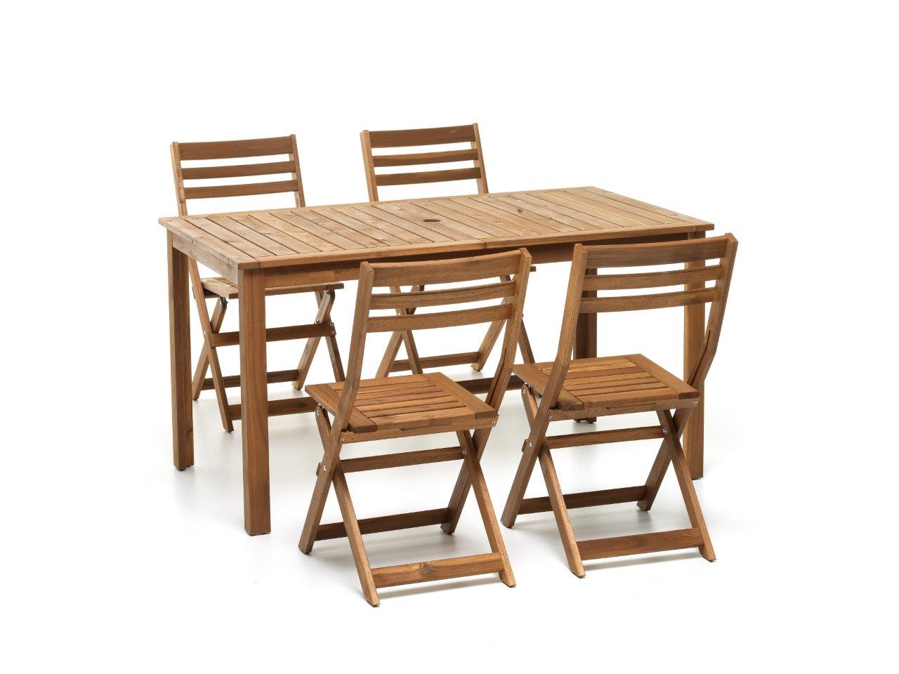 Tavolo Arleston mod. M0728 misura 140x78cm legno acacia colore teak