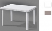 TAVOLO RESINA RATTAN MOD. URANO 80X140 BIANCO DELLA ARETA IN KIT DI MONTAGGIO