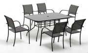 SET PLAYA DINING Antracite composto da Tavolo e 6 poltrone colore fumo