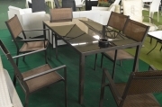 Set da giardino Dafne metallo con 6 poltrone tavolo rettangolare metallo