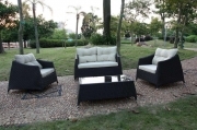 SET Salotto IBIZA SOFA 2 Posti caffe Strutture in alluminio polyrattan