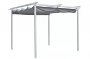 GAZEBO MYKONOS 3x3 mt colore grigio in metallo retrattile pergola M0470-03