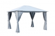 Gazebo in metallo mod. Fuenti 3x3.6 metri colore bianco telo 240 gr con tende
