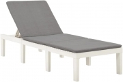 Lettini Prendisole con Cuscino, Polipropilene, Bianco, 65x195x78h cm