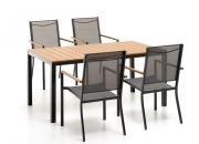 Tavolo Newport 155x89cm colore Antracite art. M0751-38 in metallo polywood