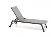 Lettino Ostuni Prendisole alluminio Impilabile colore antracite 192x60xH33/91cm