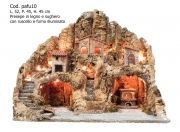 PRESEPE PRESEPIO ARTIGIANALE RUSCELLO MOD. PAFU10 RESINA FORNO 52X45X45 CM