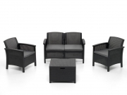 SALOTTINO LAGUNA 2 PT Antracite con 2 poltroncine tavolino cuscini sfoderabili