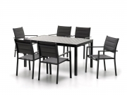 Tavolo da Pranzo mod. Ostuni colore antracite mod. M0923-38 misura 160X90X74H CM