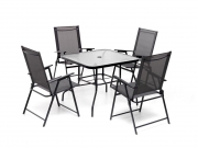 Set Atlantic Dining Antracite art. M0532-38 tavolo con 4 poltrone pieghevoli