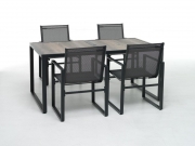 TAVOLO IN METALLO MOD BOSTON MISURA 160x90cm COLORE Antracite M0787-38