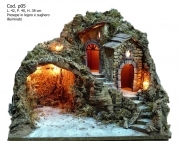 Presepe presepio artigianale napoletano San Gregorio Armeno P05 42X40X38H CM