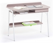 Myoffice Scrivania Compact, Acciaio Verniciato, Rovere, M0306-34, 55x100x82 cm