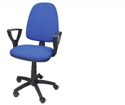 Poltrona per ufficio mod. Torino in tessuto colore blu con braccioli