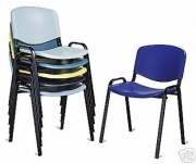 SEDIA  ERGONOMICA  MOD. ATTESA IN POLIPROPILENE COLORE BLU IMPILABILE