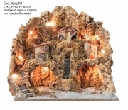 PRESEPE ARTIGIANALE NAPOLETANO MOD. NPAP03 CON RUSCELLO 43X40X40H CM