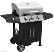 Barbecue Golosone 3 con Fornello e Griglia Bruciatore Acciaio 130x53x105 G45129