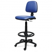 Sgabello cassa alto in ecopelle blu Per Cassa o Banco art. 236 della Lt Form