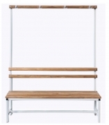 PANCA DA 150 CON SPALLETTA SPOGLIATOIO IN METALLO E LEGNO 150X33X192 CM