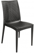 POLTRONA SEDIA RESINA ARETA SELENE ANTRACITE EFFETTO RATTAN TERRAZZI