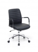 Poltrona ufficio Operativa braccioli simipelle mod. Urban colore nero M0223-01