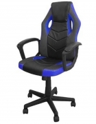 Poltrona Gaming mod. Rally colore nero e blu 54x62x104 ecopelle pistone gas
