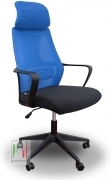 Poltrona Lab Ufficio poggiatesta Schienale e Tessuto in Rete Blu 64x63x115 cm
