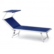 Lettino alluminio da mare mod. Freak blu telo in textilene da 750 grammi