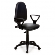 Poltrona per ufficio mod. Torino in ecopelle colore nero con braccioli