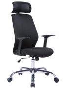 Poltrona per ufficio Direzionale KART Nera acciaio cromato 49.5x64xH116