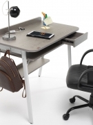 Myoffice Scrivania Compact, Acciaio Verniciato, Rovere, M0306-34, 55x100x82 cm