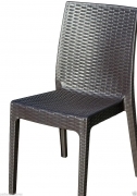 POLTRONA SEDIA RESINA ARETA SELENE MARRONE EFFETTO RATTAN TERRAZZI