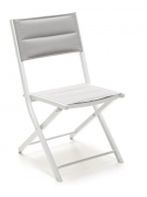 Sedia Otranto pieghevole in alluminio colore bianco seduta textilene