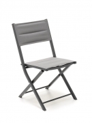 Sedia Otranto pieghevole alluminio in antracite, schienale e seduta textilene