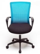 Sedia poltrona per ufficio mod Lotus colore blu con pistone a gas 58x62x98 cm