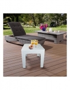 TAVOLINO MIAMI COLORE BIANCO CON EFFETTO RATTAN DIMAPLAST 42X42X42 CM