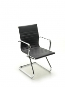 Poltrona fissa su slitta mod. Xeno direzionale colore nero ecopelle M0820-01