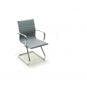 Poltrona fissa su slitta mod. Xeno direzionale colore grigio ecopelle M0820-03