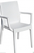 10 POLTRONE SEDIA RESINA DAFNE BIANCO EFFETTO RATTAN PER TERRAZZI BAR