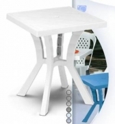 TAVOLO DA GIARDINO IN RESINA MOD. RIGOLETTO COLORE BIANCO MISURA 60X60 CM