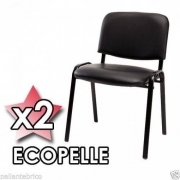 Nr. 2 sedia attesa conferenza studio ufficio poltrona casa riunione eco pelle