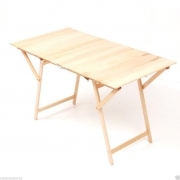 Tavolo pic nic rettangolare pieghevole in legno colore faggio  misura 140x70 cm