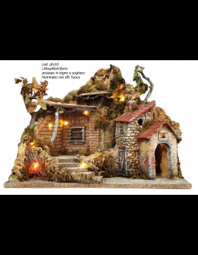 PRESEPE ARTIGINALE MOD. PF010 ILLUMINATO MISURA 46X40X36H CM