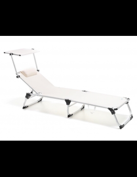 Lettino Mackay pieghevole alluminio textilene da 650 grammi colore bianco