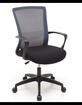 Poltrona mod. Lotus colore grigio con pistone a gas seduta in ABS cromata