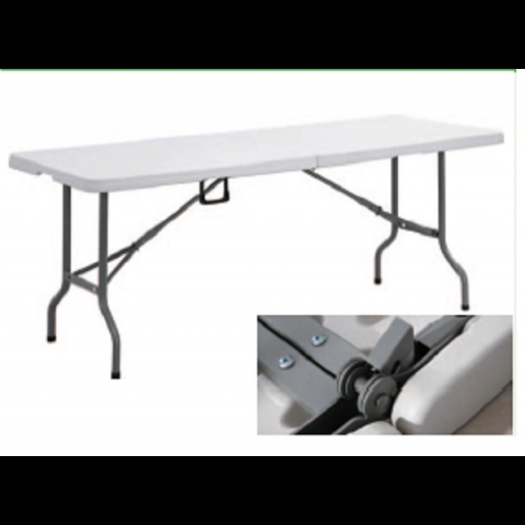 Tavolo rettangolare con gambe e piano pieghevoli misure 152x76xH74